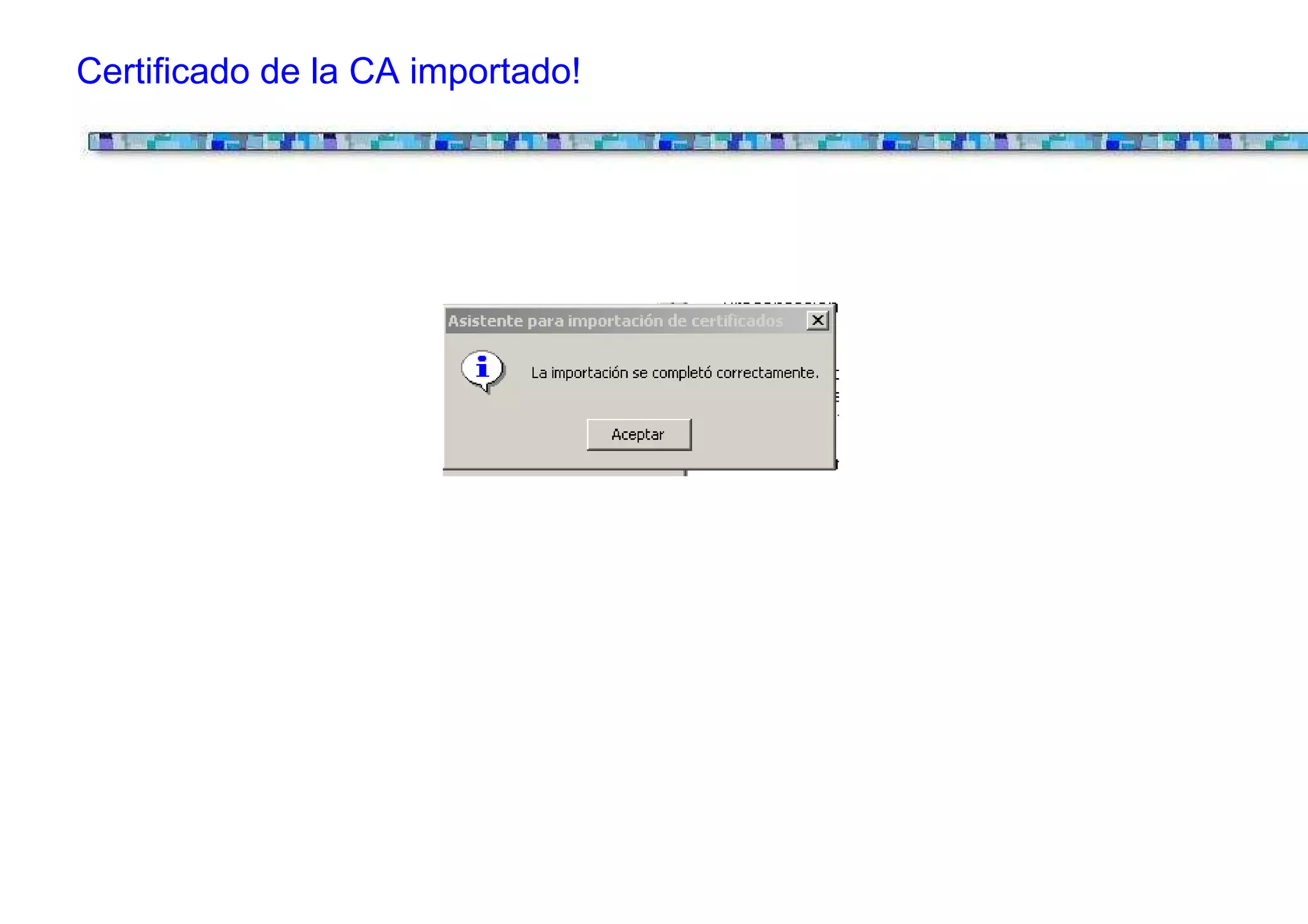 Certificado de la CA importado!
 