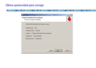 Última oportunidad para corregir
 