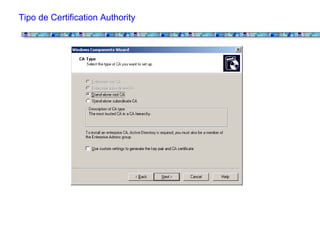 Tipo de Certification Authority
 