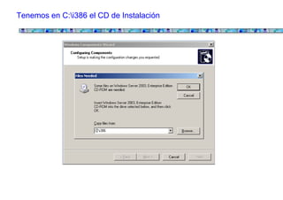 Tenemos en C:i386 el CD de Instalación
 