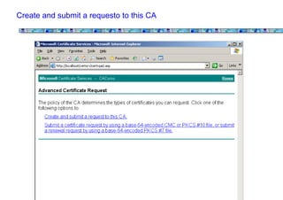 Create and submit a requesto to this CA
 