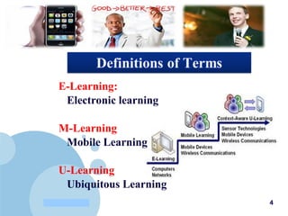 www.company.com 4
E-Learning:
Electronic learning
M-Learning
Mobile Learning
U-Learning
Ubiquitous Learning
 
