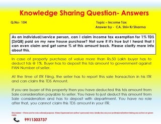 Is it possible to get refund of taxes deducted at time of Sale of Property ?