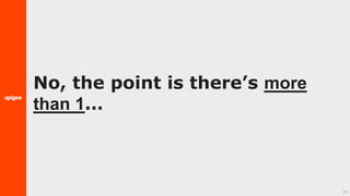 No, the point is there’s more
than 1…
15
 