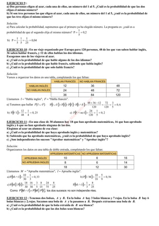Tema 10 – Cálculo de probabilidades – Matemáticas CCSSII – 2º Bachillerato                                     3
EJERCICIO...