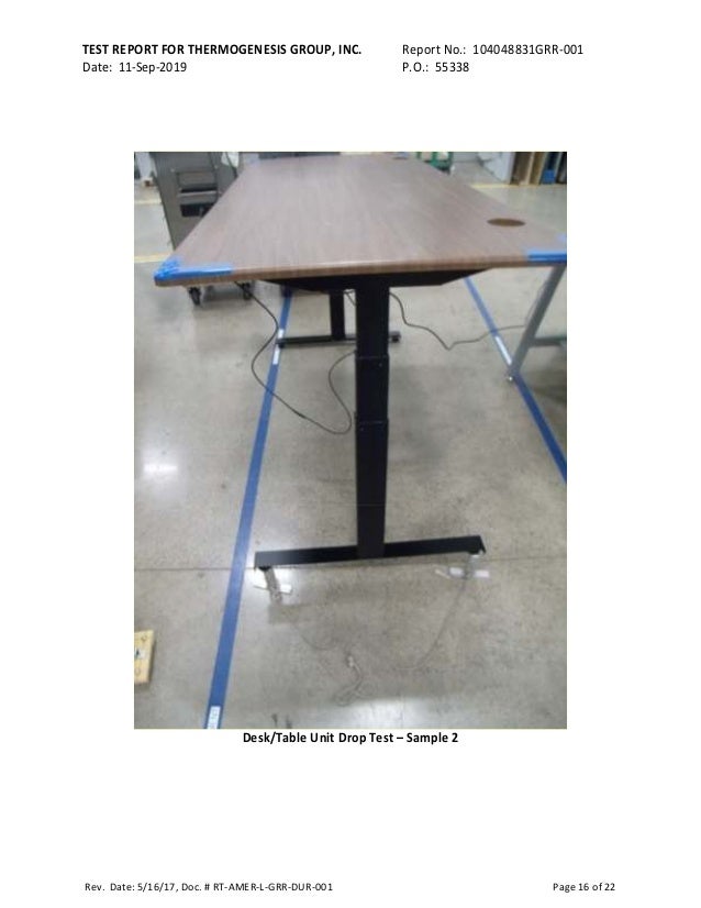 iMovR Lander Lite ANSI/BIFMA X5.52014 Certification