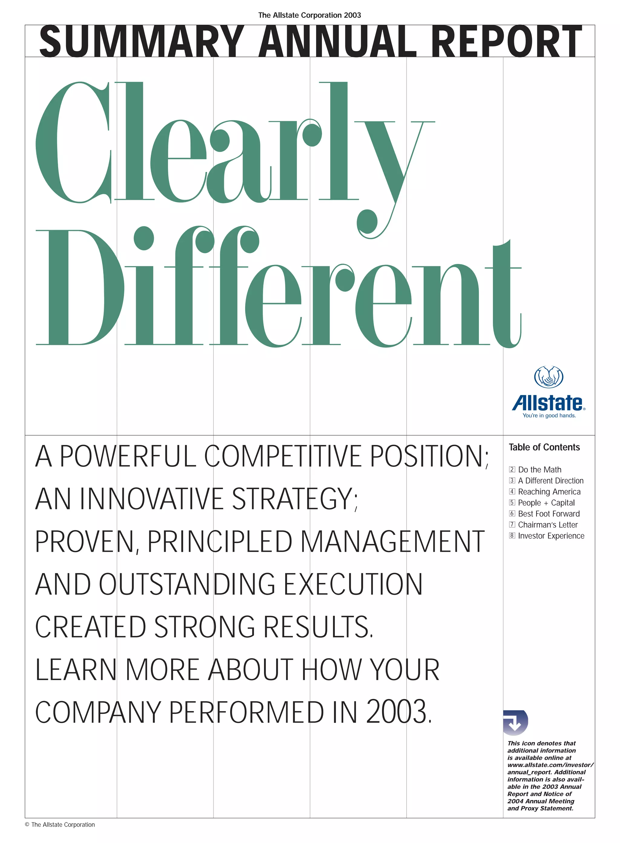 allstate 2003 Summary Annual Report PDF
