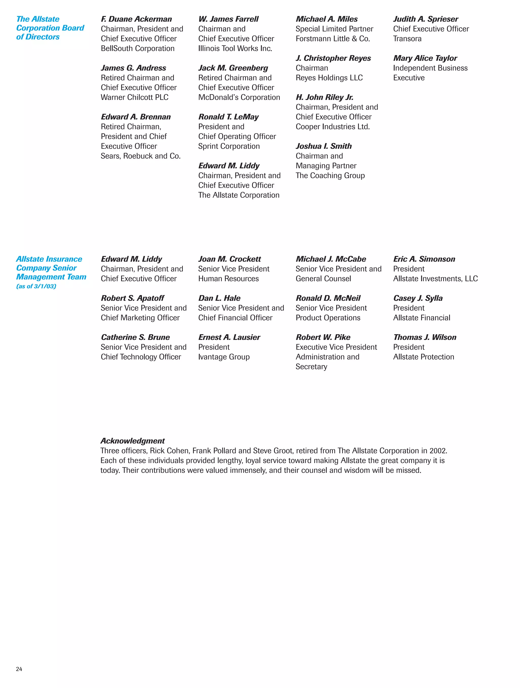 allstate 2002 Summary Annual Report 