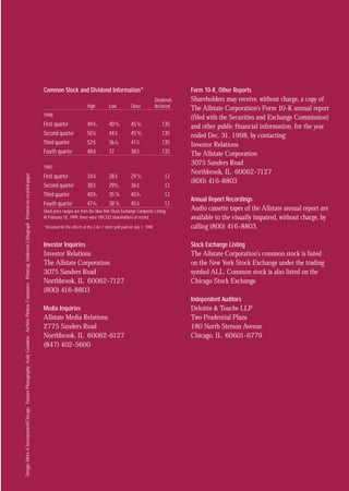 allstate1998 Summary Annual Report