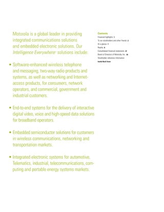 motorola 	2001 Summary Annual Report