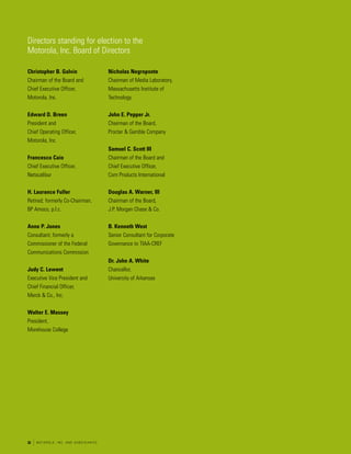 motorola 	2001 Summary Annual Report