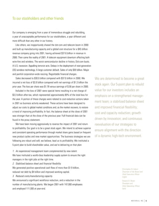 motorola 	2001 Summary Annual Report