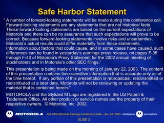 Q4 2002 Earnings Release Presentation