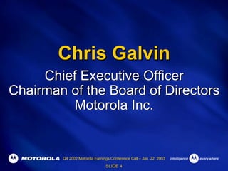 Q4 2002 Earnings Release Presentation