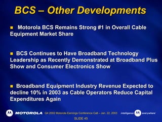 Q4 2002 Earnings Release Presentation