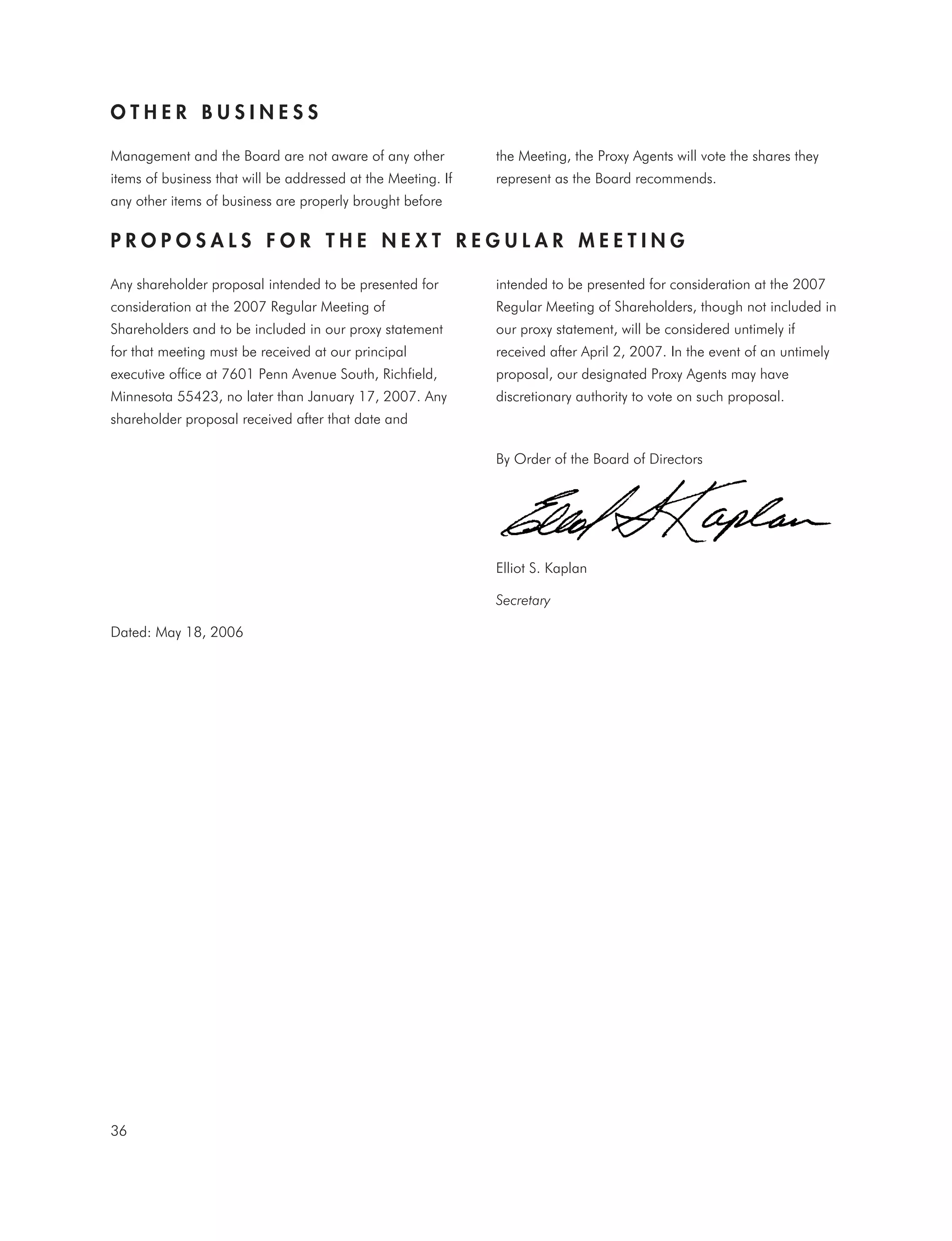 best buy 	FY '06 Proxy 