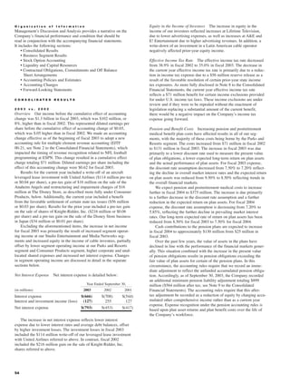 walt disney Annual Report 2003