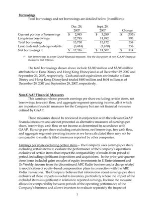 walt disney First Quarter2008