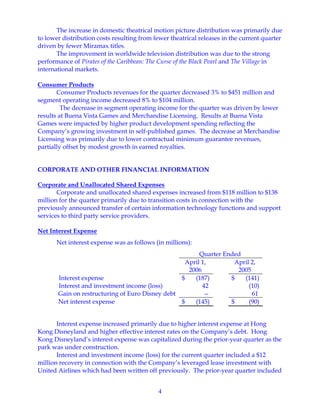 walt disney Quarter2006 2nd