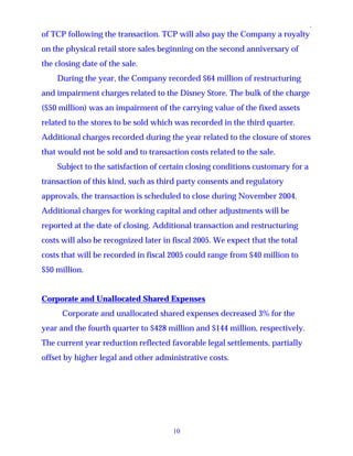 walt disney  Quarter 2004 4th