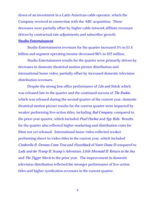 walt disney  Quarter2002 3rd