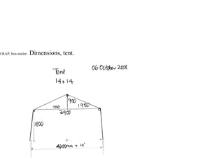 d RAP, box trailer. Dimensions, tent.
 