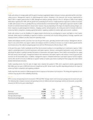 fedex Annual Reports 1999