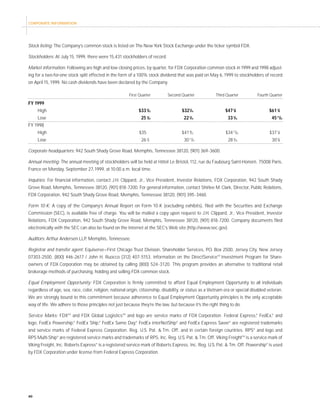 fedex Annual Reports 1999