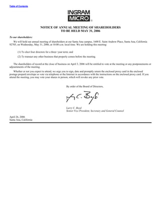 ingram micro Proxy Statement 2005