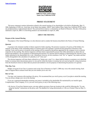 ingram micro Proxy Statement 2005