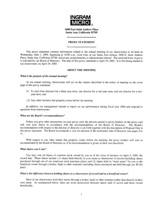 ingram micro  Proxy Statement 2004
