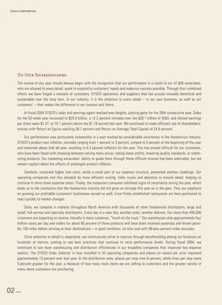 sysco Annual Reports2004