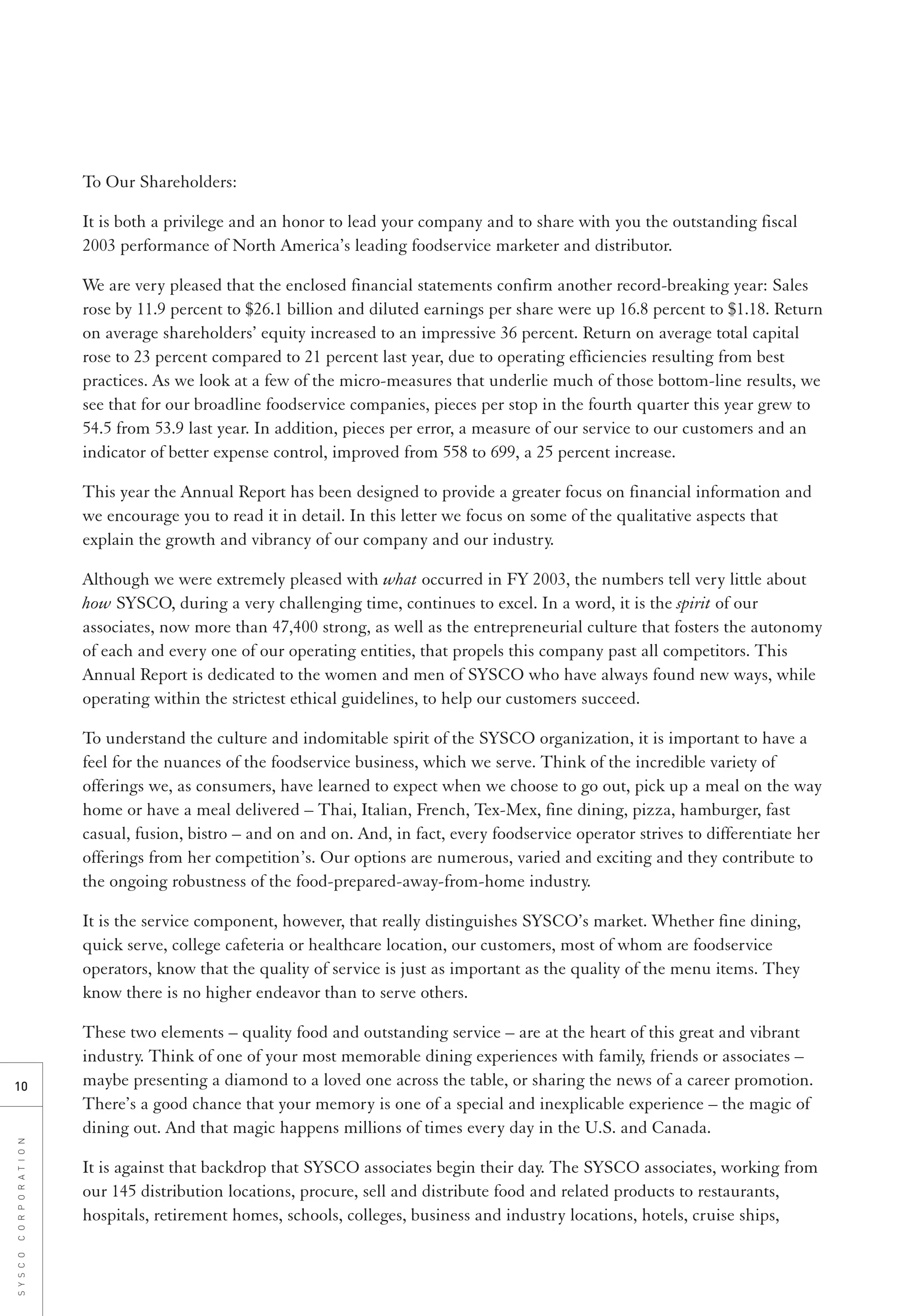 sysco Annual Reports2003