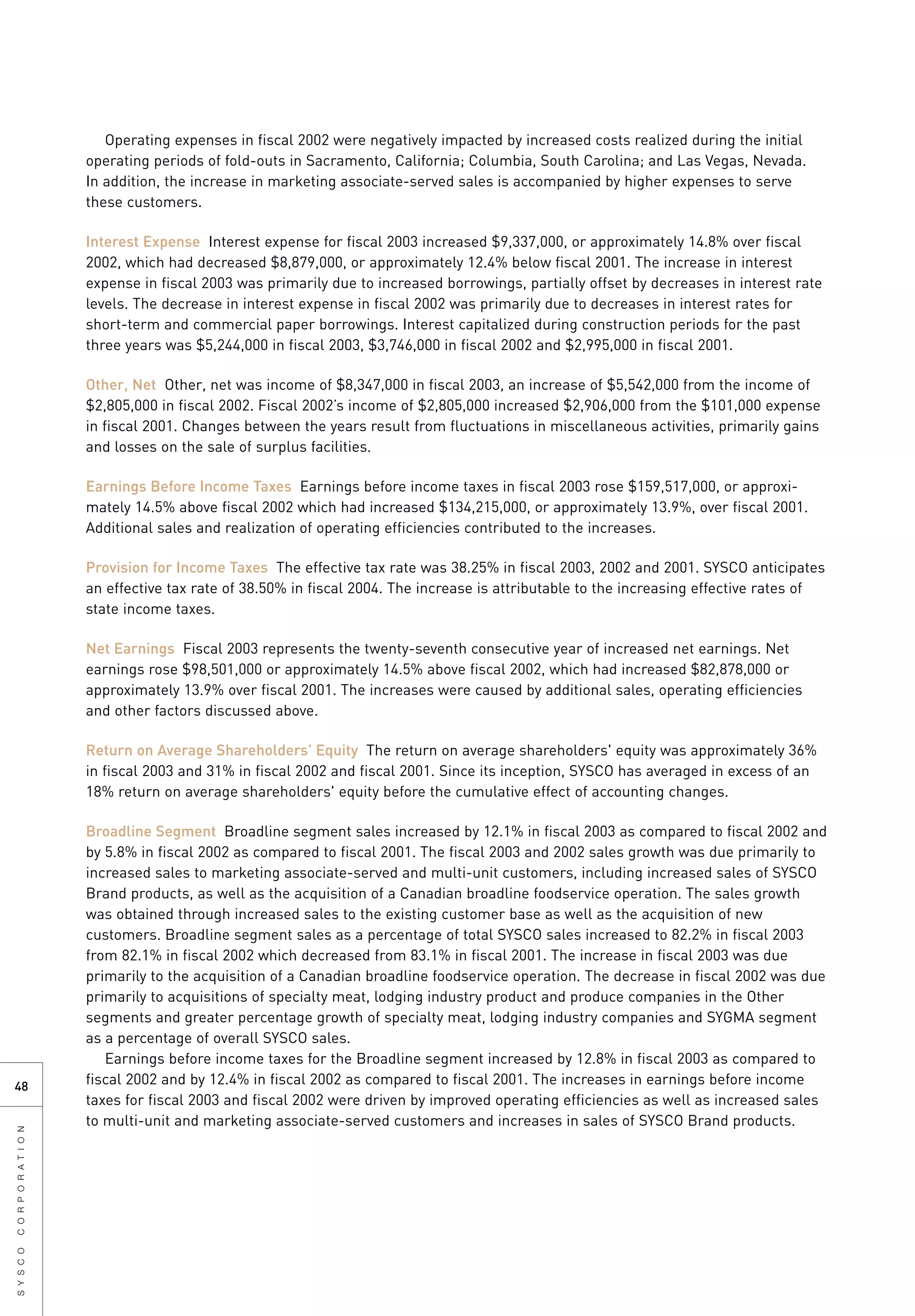 sysco Annual Reports2003