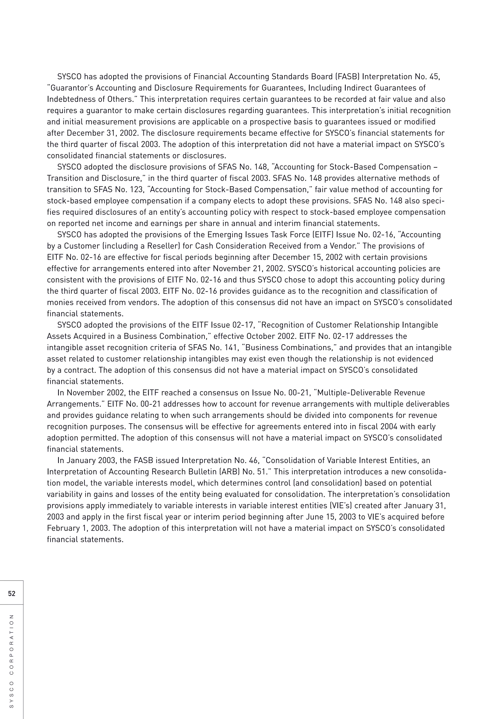 sysco Annual Reports2003