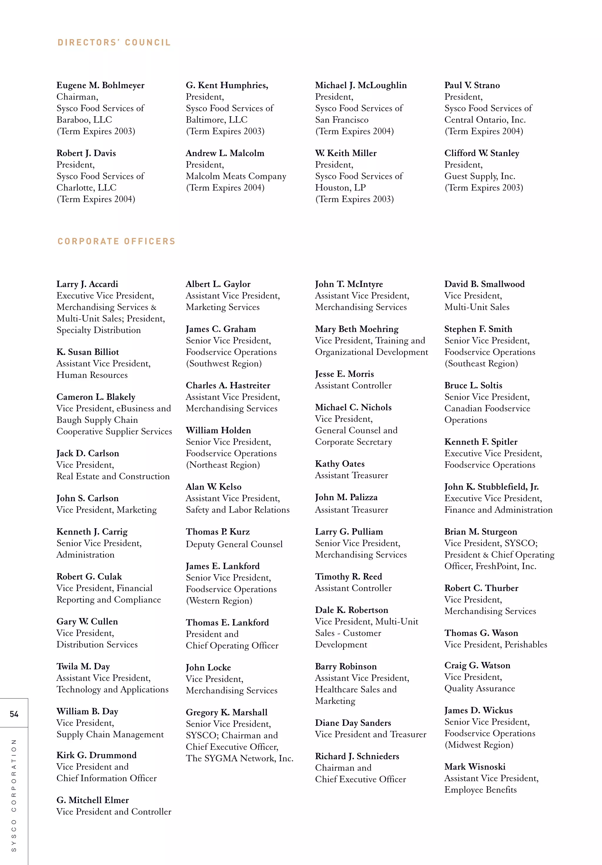 sysco Annual Reports2003