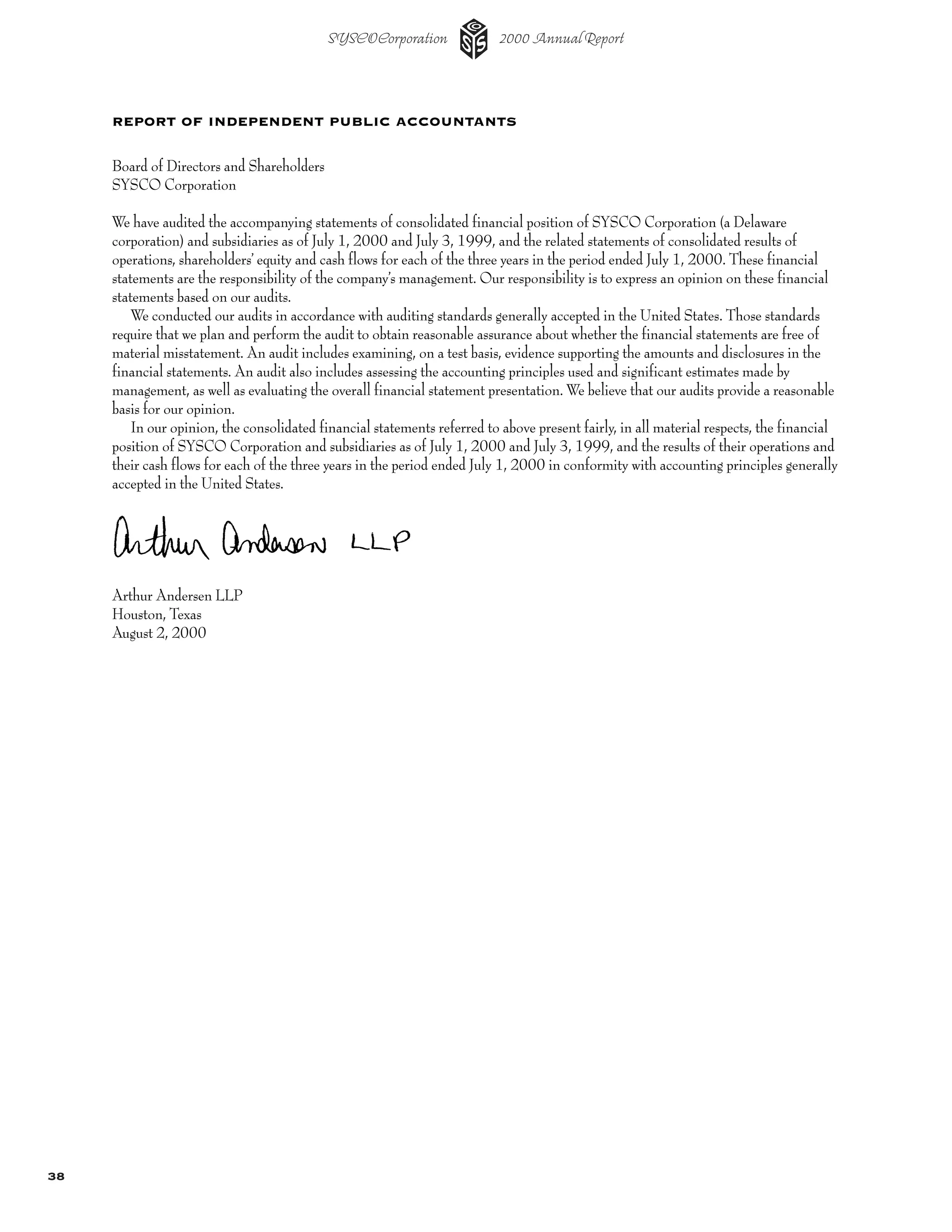 sysco Annual Reports2002