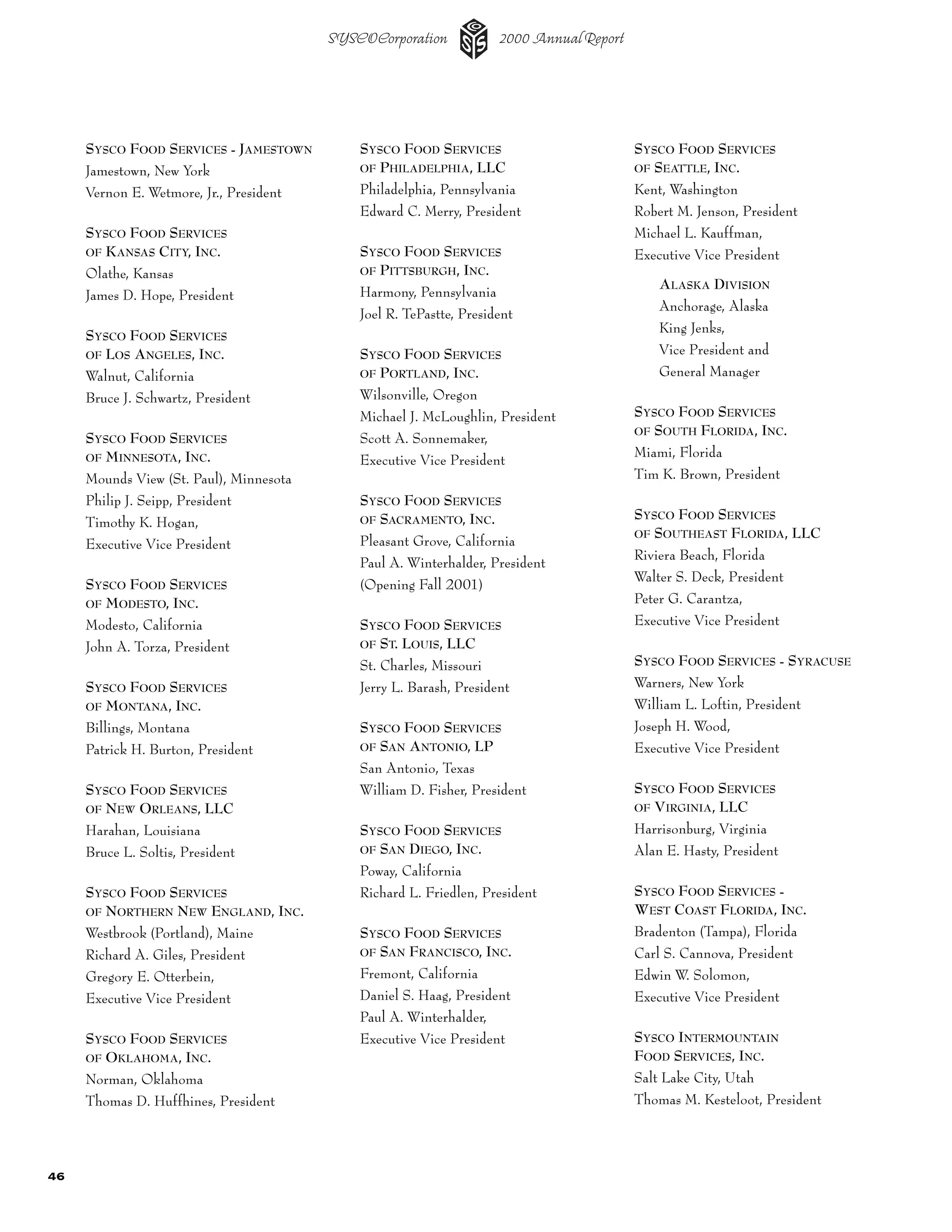 sysco Annual Reports2002