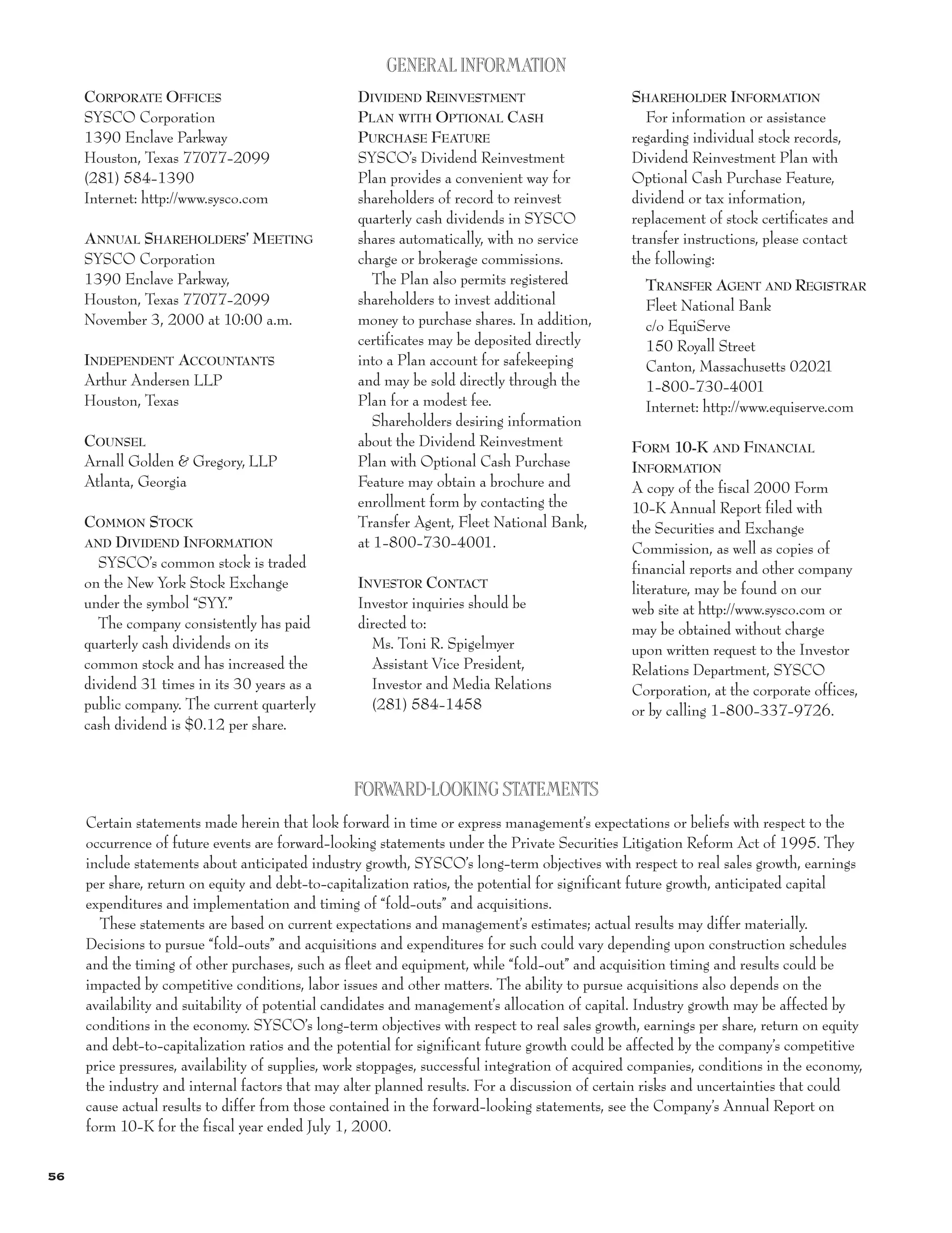 sysco Annual Reports2002