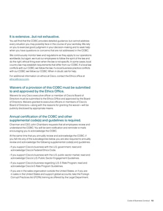 cisco systems Code of Business Conduct 