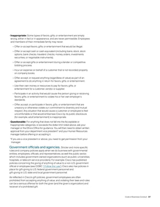 cisco systems Code of Business Conduct 