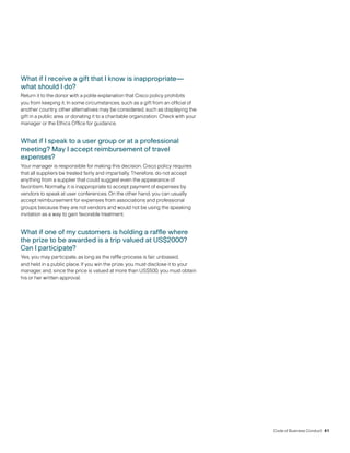 cisco systems Code of Business Conduct 