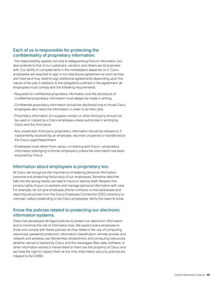 cisco systems Code of Business Conduct 