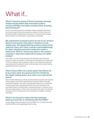 cisco systems Code of Business Conduct 