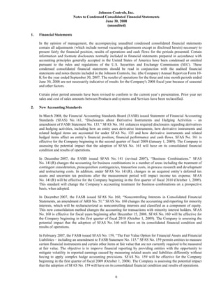 johnson controls  FY2008 3rd Quarter Form 10-Q  