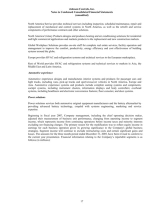 johnson controls  FY2007 1st Quarter Form 10-Q  