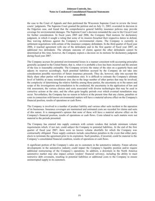 johnson controls  FY2007 1st Quarter Form 10-Q  