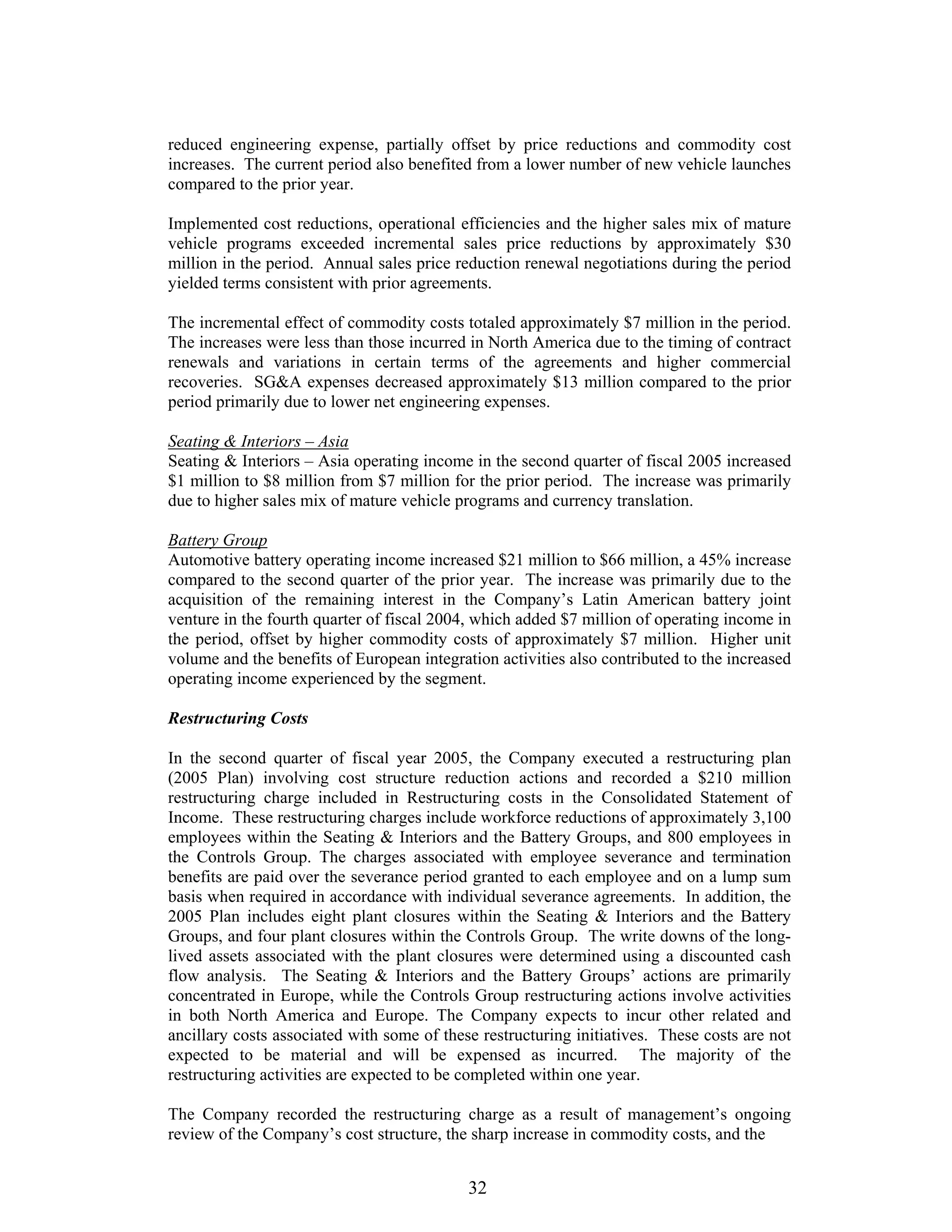 johnson controls FY2005 2nd Quarter Form 10-QA