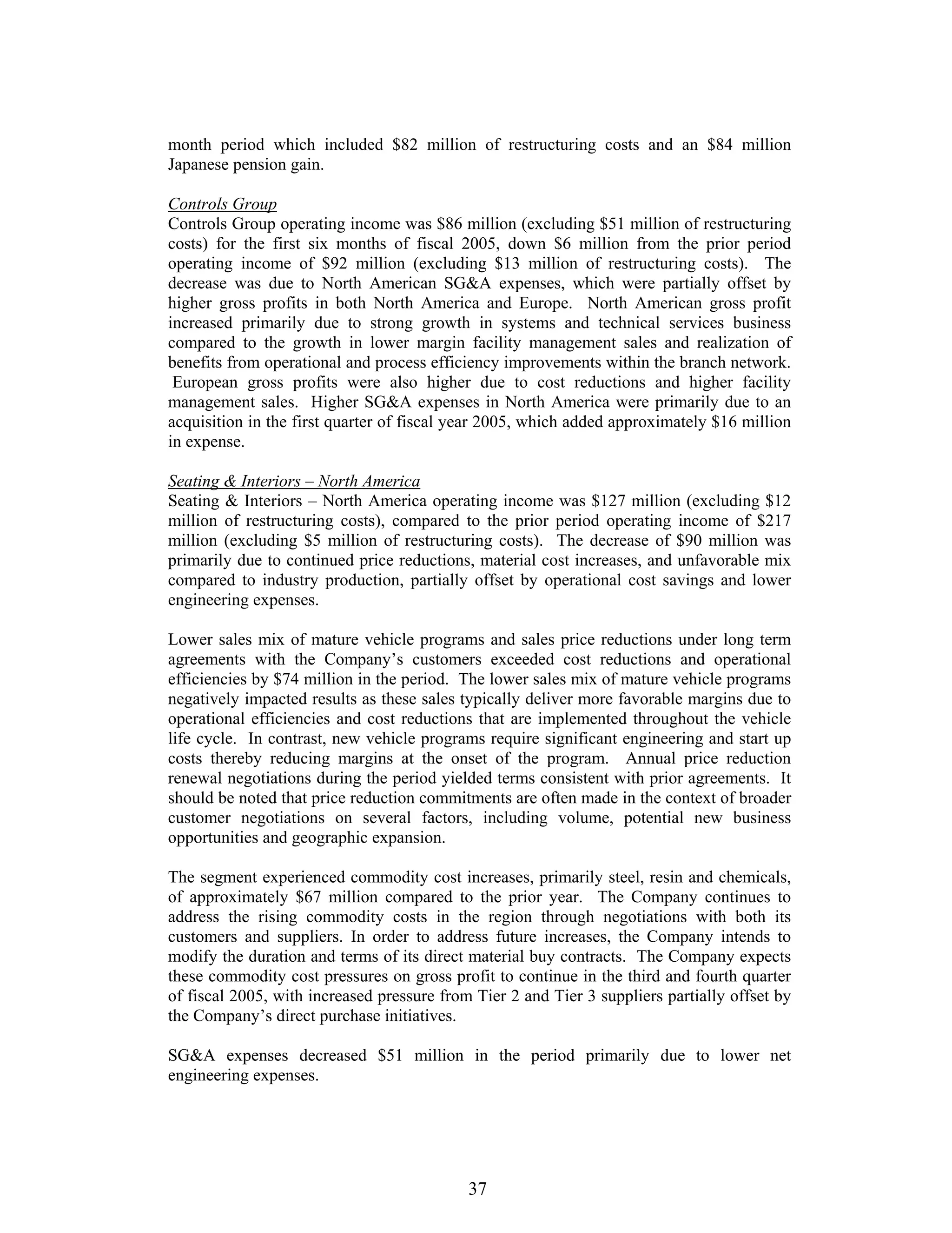 johnson controls FY2005 2nd Quarter Form 10-QA