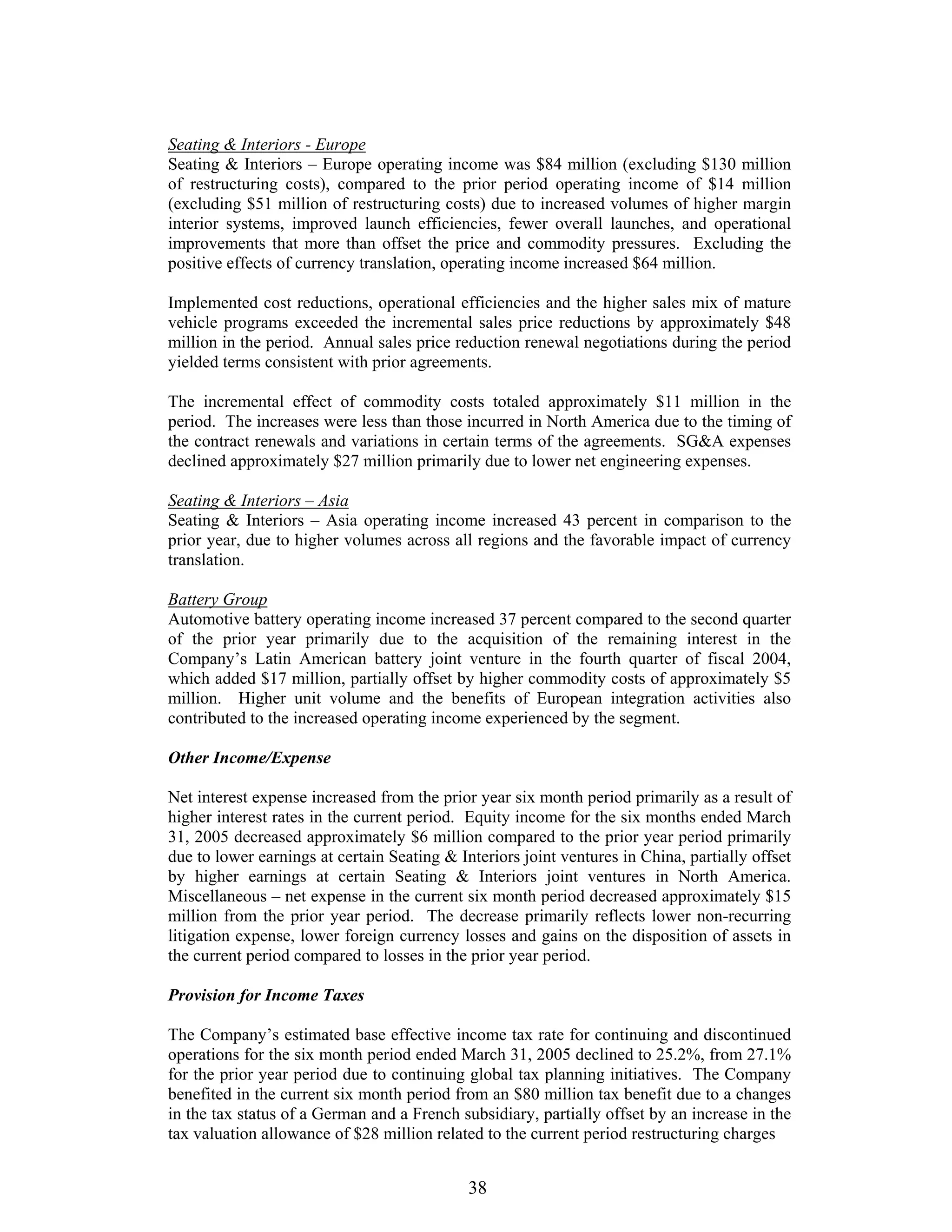 johnson controls FY2005 2nd Quarter Form 10-QA